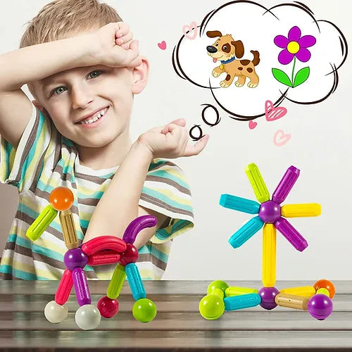 Magnetic Blocks Bar Toy, Magnetic Sticks & Balls Building Blocks Toys, Children's Magnetic Construction Set, Toddler Learning Sensory Toys for Kids, Learning Educational Stacking Toys for Kids Magnetic Blocks Bar Toy, Magnetic Sticks & Balls Building Blocks Toys, Children's Magnetic Construction Set, Toddler Learning Sensory Toys for Kids, Learning Educational Stacking Toys for Kids